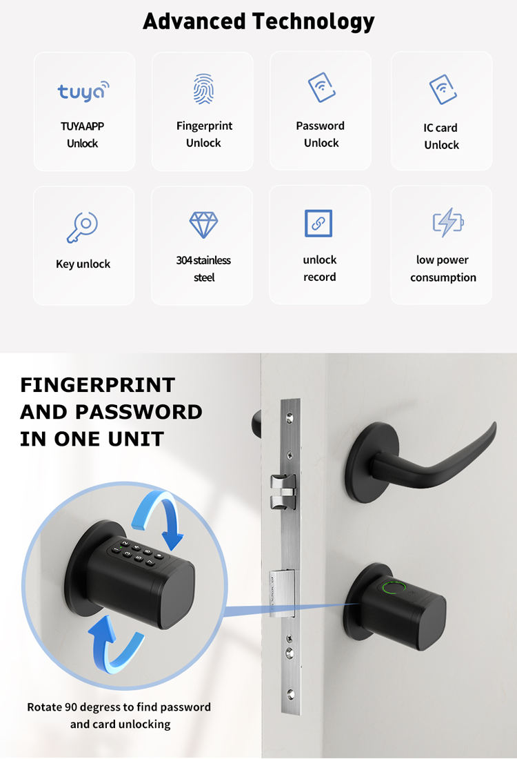 Tuya bluetooth Smart Cylinder Lock 